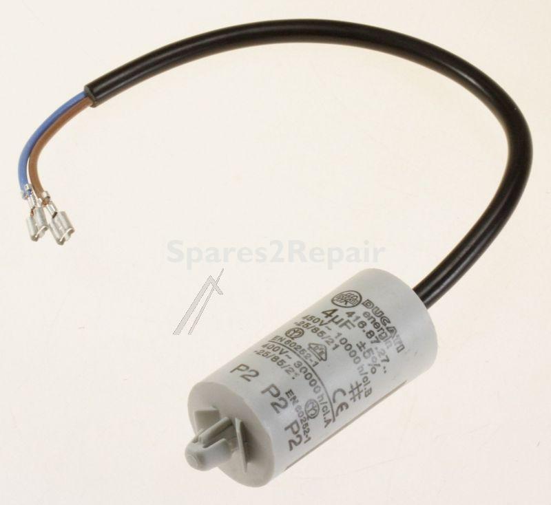 Capacitor - C00291503 482000031930 Capacitor 4µf 250-200mm 4 8 P2 [Whirlpool Indesit]