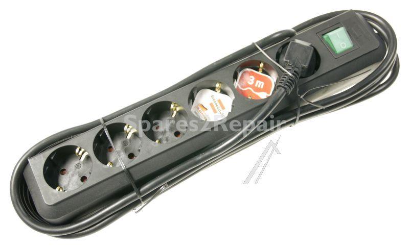 Brennenstuhl 6 Way Socket Outlet Switch - Eco-line 6 Way Socket Outlet Switch, Black, 3m