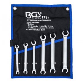 Bgs Ring Spanner - Open Double Ring Wrench Set 6 Pieces For Sw 8 X 10 To 17 X 19 Mm