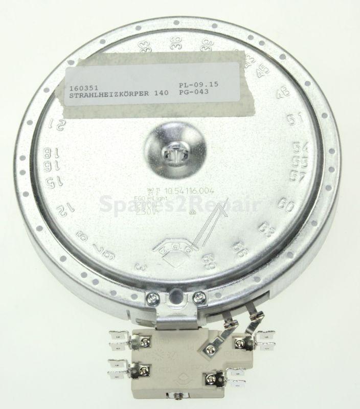 Kuppersbusch Ceramic Heater Element - 10 54116 004 160351 Ceramic Heater Element 145mm 230v