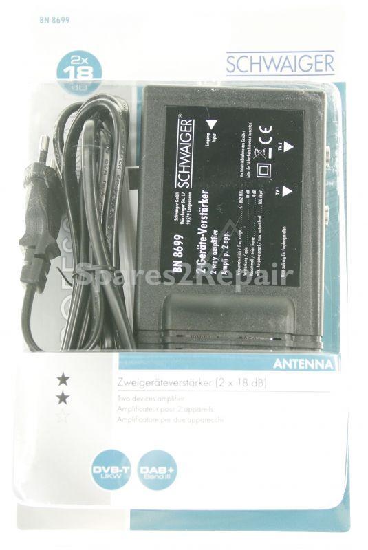 Schwaiger Second Appliances Amplifier - Zwei-gerÄte-verstÄrker: 2x18db , Schwarz