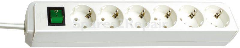 BRENNENSTUHL 6 Way Socket Outlet Switch ECO-LINE 6 WAY EXTENSION LEAD WITH ON-OFF SWITCH, 3M,