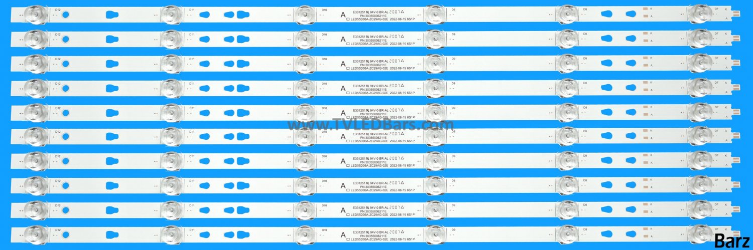 Barz LED Backlight Array JVC LT-55CA890 LSC550FN11-203 LED55D06A-ZC29AG-02E 10pcs