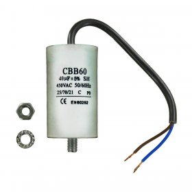 Universal Capacitor (40uF / 40MFD, 450VAC) with 22cm Cable Connectors