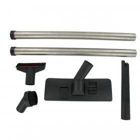 Universal Vacuum Cleaner Black Plastic Floor Nozzle & Tool Accessory Kit with Standard Metal Extension Rod Tubes (32mm)